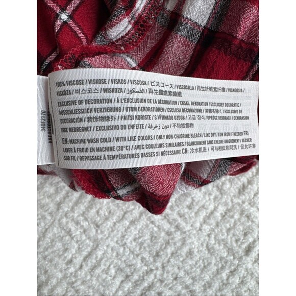 Holister Women's Size S Red White  Plaid Long Sleeve Crop Top - Picture 5 of 5